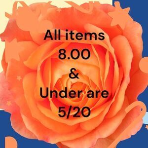 All items 8.00 & Below are 5/20